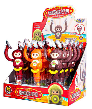 Monkey playing cymbal candy toy