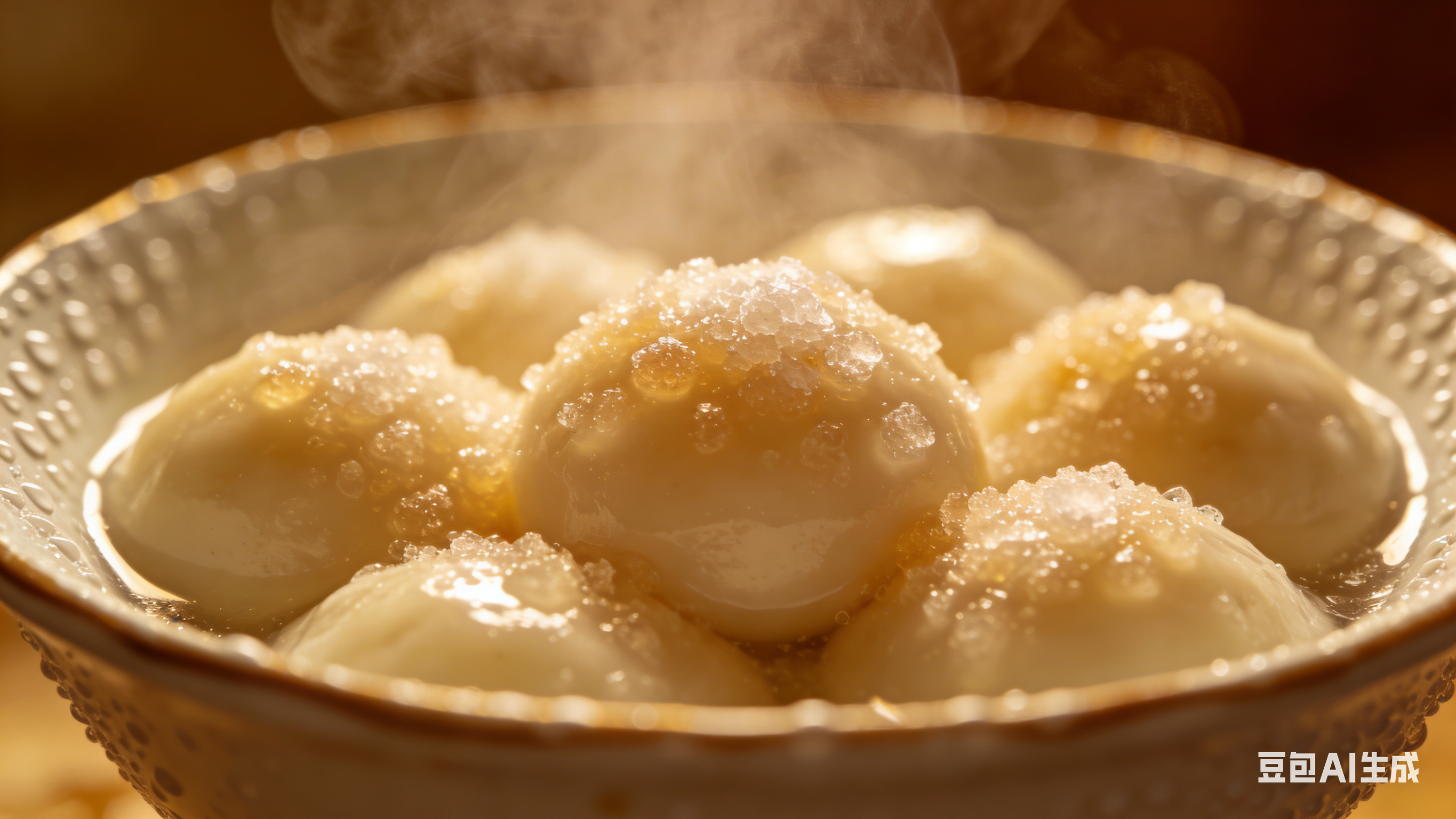 Chinese Yuanxiao (Filled round balls made of glutinous rice-flour for Lantern Festival)