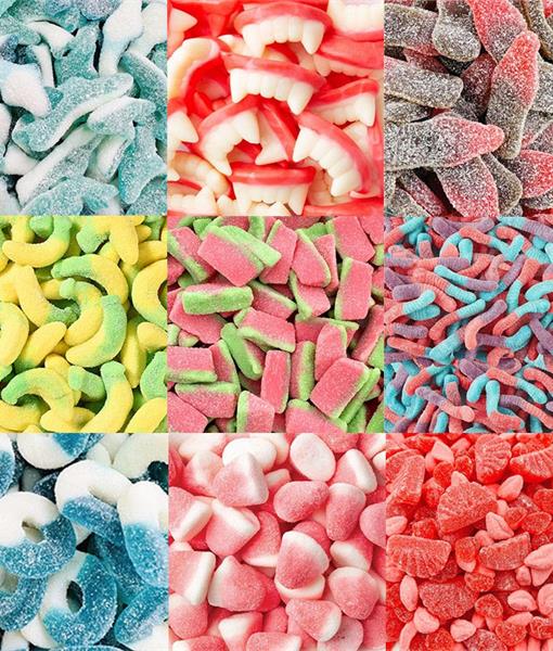 Bulk Sweet & Sour Gummy Candies Assorted Shapes Wholesale