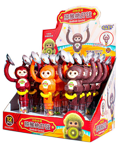 Monkey playing cymbal candy toy